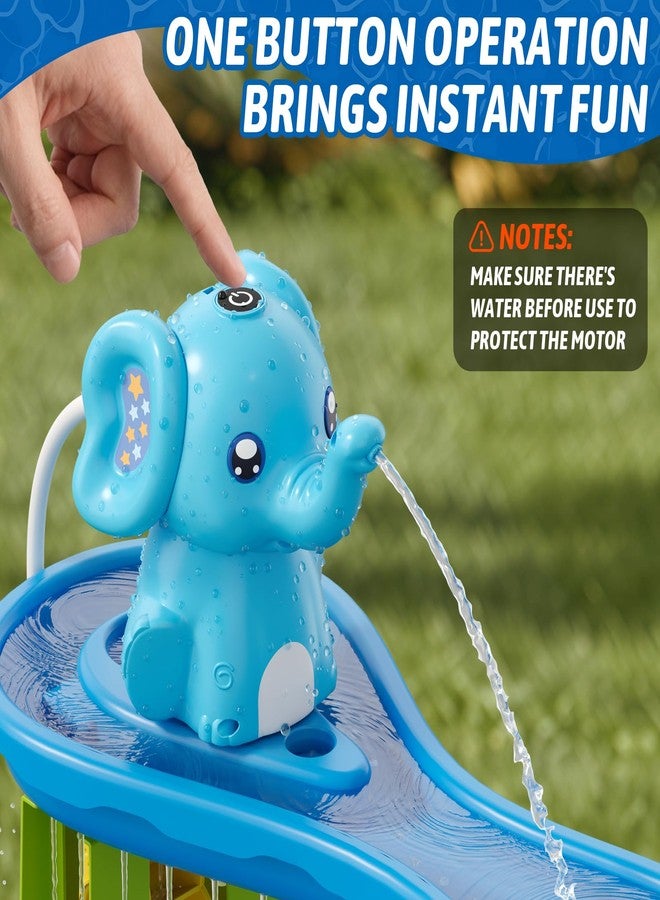 HYES Water Table Pump, Rechargeable Cordless Pump with Magnetic, Elephant Water Pump Continuous Flow, Non-Stop Summer Outdoor Outside Backyard Fun Toys Gifts for Toddlers Kids, Blue - Image 2