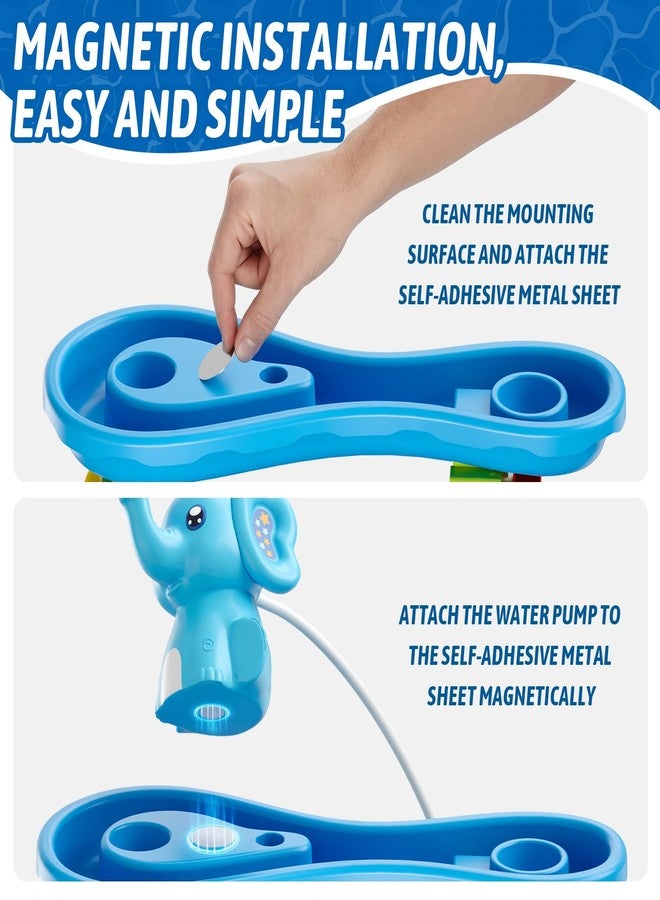 HYES Water Table Pump, Rechargeable Cordless Pump with Magnetic, Elephant Water Pump Continuous Flow, Non-Stop Summer Outdoor Outside Backyard Fun Toys Gifts for Toddlers Kids, Blue - Image 4