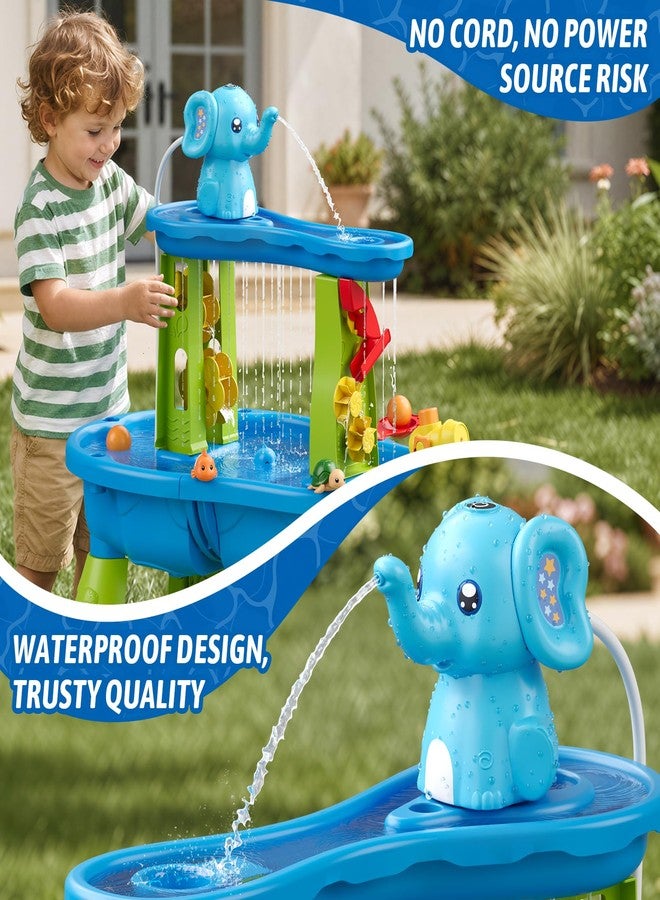 HYES Water Table Pump, Rechargeable Cordless Pump with Magnetic, Elephant Water Pump Continuous Flow, Non-Stop Summer Outdoor Outside Backyard Fun Toys Gifts for Toddlers Kids, Blue - Image 3