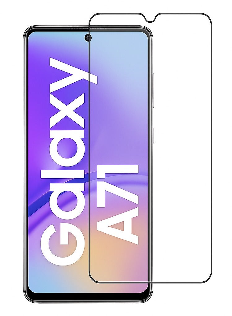 أوريجنال واقي شاشة من الزجاج المقوى لهاتف سامسونج جالاكسي A71 - صلابة 9H، مضاد لبصمات الأصابع، وضوح عالي، ملاءمة سلسة، زجاج فائق - Image 1