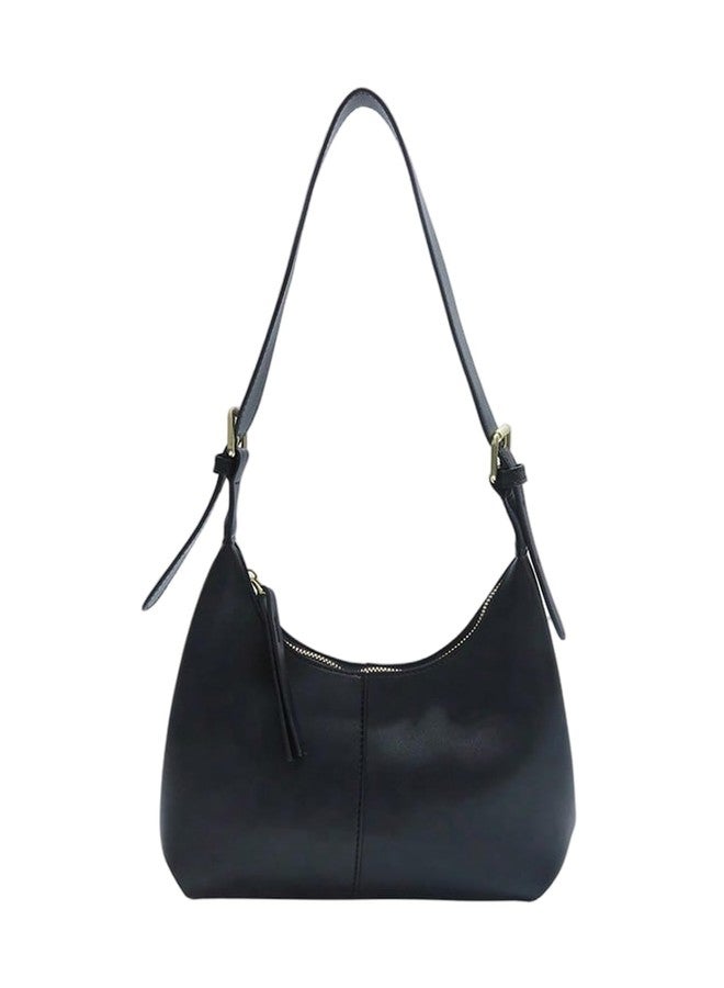 SweatyRocks Women's Leather Shoulder Bags Adjustable Strap Hobo Purse Shopping Handbags Black One Size - Image 1