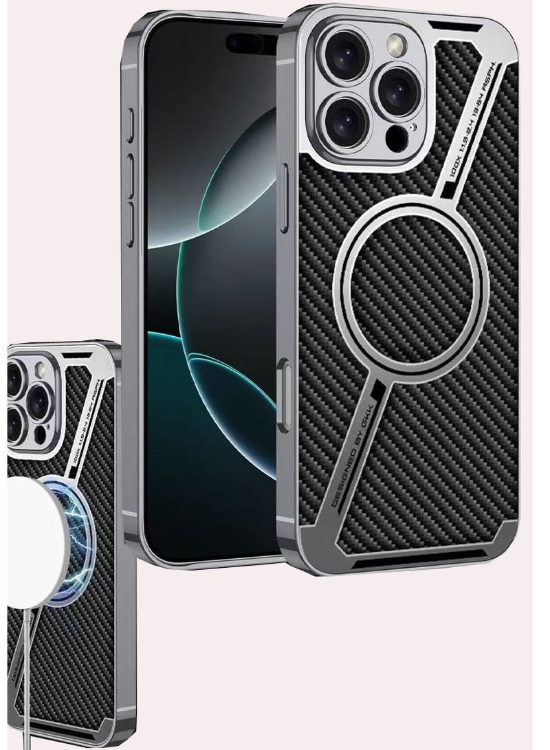 Compatible with iPhone16Pro max Plated Plain Grain Leather Z-Wireless Charging Dock - Image 3