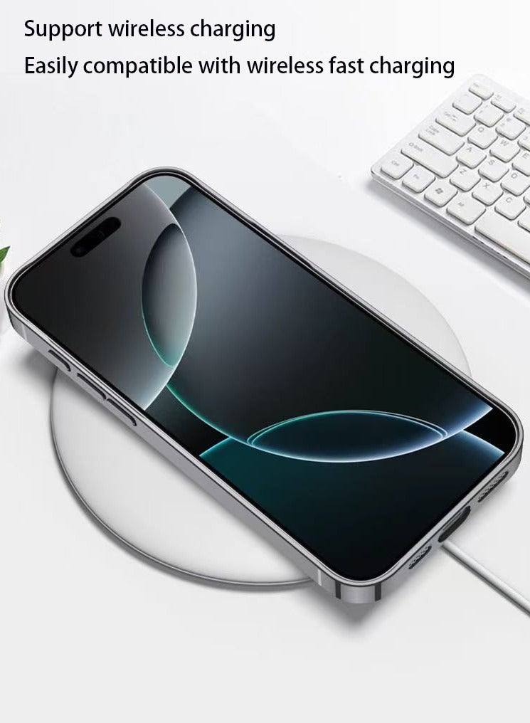 Compatible with iPhone16Pro max Plated Plain Grain Leather Z-Wireless Charging Dock - Image 4