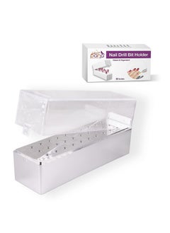 Pana Nail Drill Bit Holder Stand Display Organizer Dust Proof Storage Container Box Case Tools For Home Use Or Nail Salon (30 Holes Silver)  - Image 1