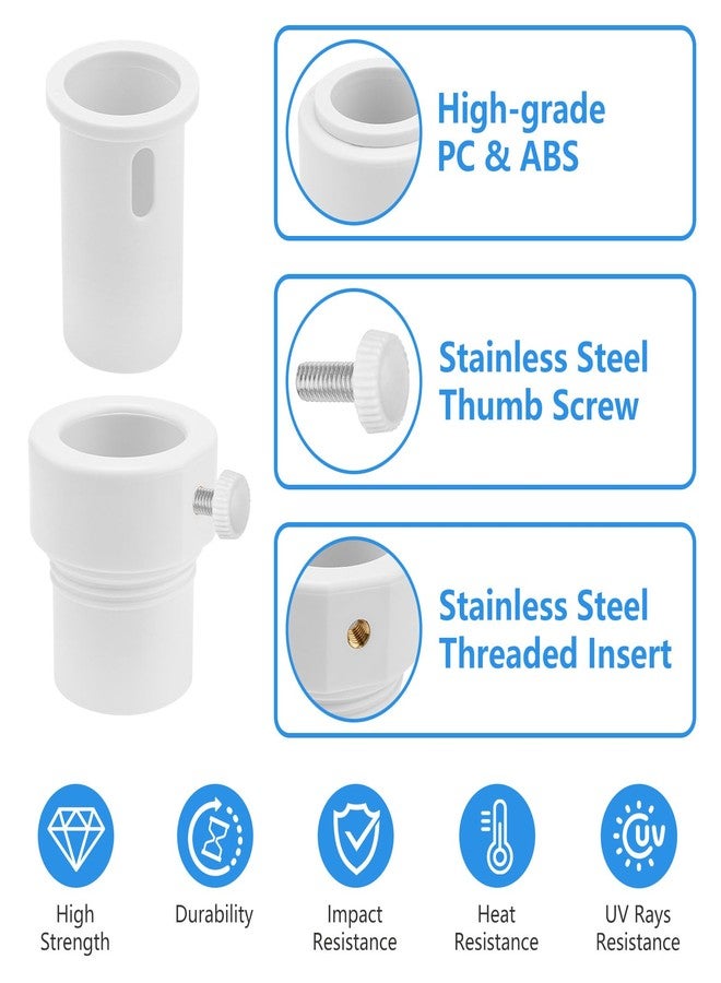 XCWT Pool Umbrella Pole Stabilizer Sleeve Adapter - Fit 1.5" & 1.35" Umbrellas Hole Holder Insert for Single-Threaded Baja Deck Pools Sleeves, Reducing Moving and Hold Umbrella in Place (White) - Image 5