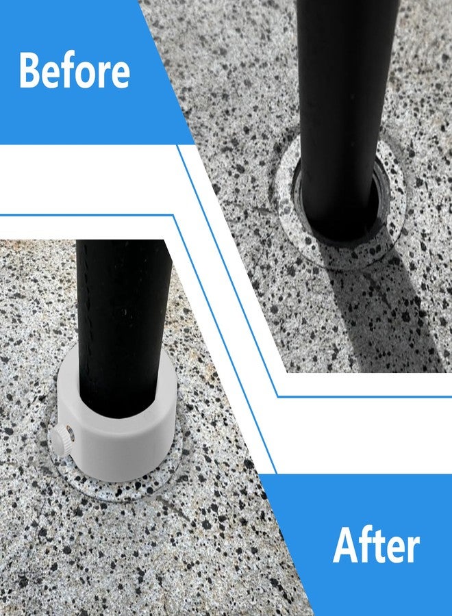 XCWT Pool Umbrella Pole Stabilizer Sleeve Adapter - Fit 1.5" & 1.35" Umbrellas Hole Holder Insert for Single-Threaded Baja Deck Pools Sleeves, Reducing Moving and Hold Umbrella in Place (White) - Image 4