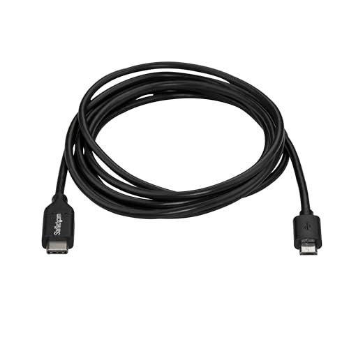 StarTech.com USB C to Micro USB Cable 2m 6ft - USB-C to Micro USB Charge Cable - USB 2.0 Type C to Micro B - Thunderbolt 3 Compatible (USB2CUB2M) - Image 4