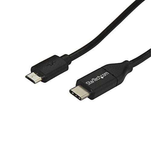 StarTech.com USB C to Micro USB Cable 2m 6ft - USB-C to Micro USB Charge Cable - USB 2.0 Type C to Micro B - Thunderbolt 3 Compatible (USB2CUB2M) - Image 1