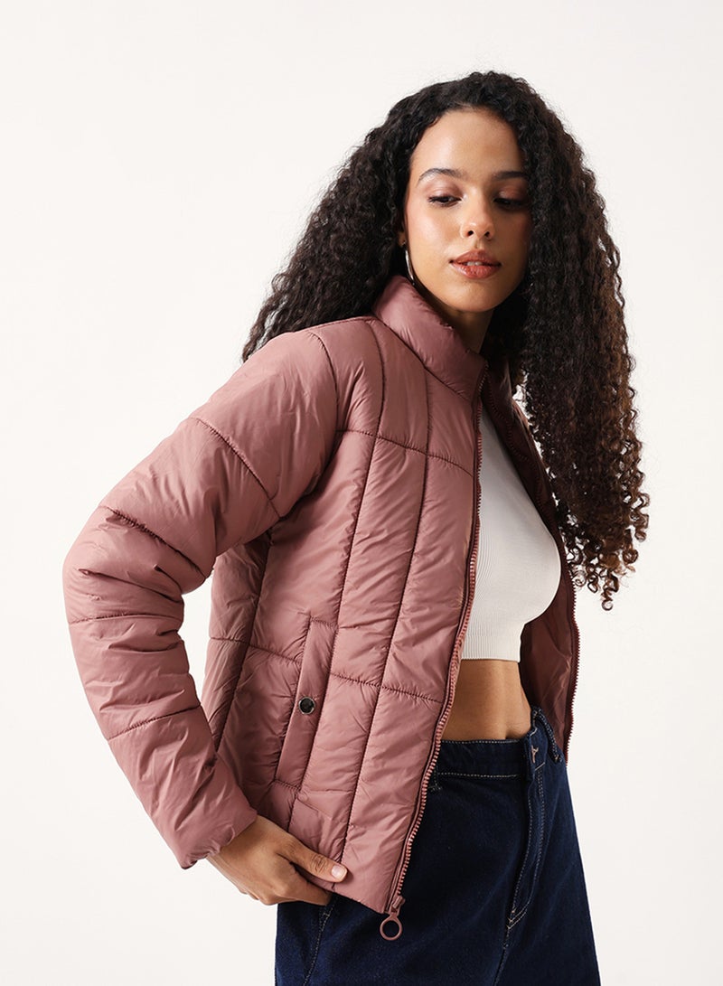 Dennis Lingo Women's Dusty Pink 100% Polyester Solid Regular Fit Jacket - Image 4