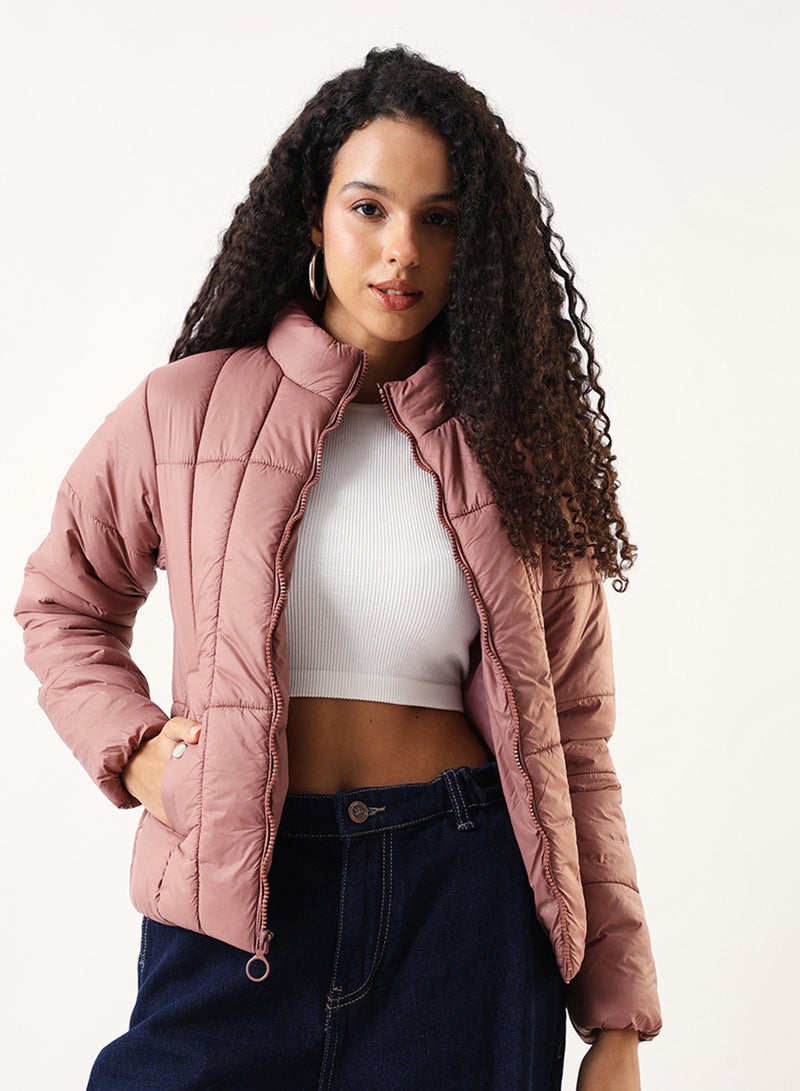 Dennis Lingo Women's Dusty Pink 100% Polyester Solid Regular Fit Jacket - Image 2