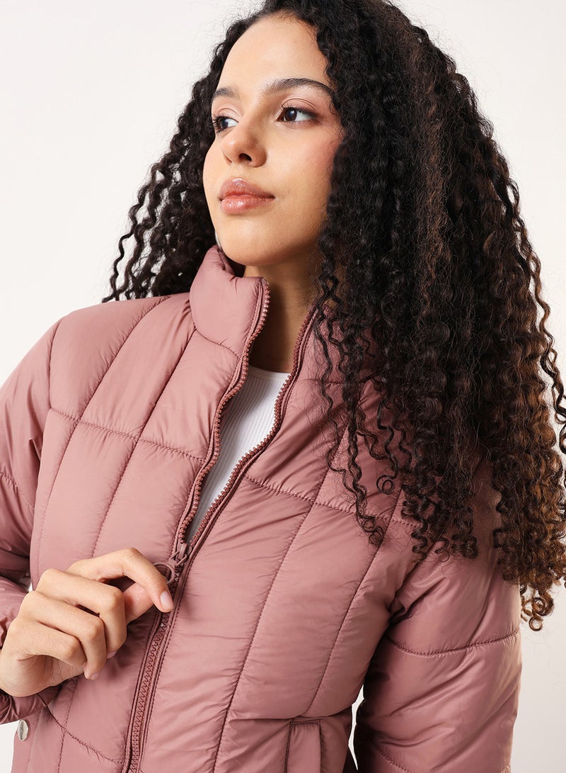 Dennis Lingo Women's Dusty Pink 100% Polyester Solid Regular Fit Jacket - Image 3