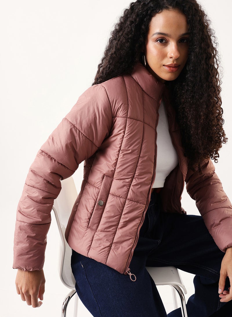 Dennis Lingo Women's Dusty Pink 100% Polyester Solid Regular Fit Jacket - Image 1