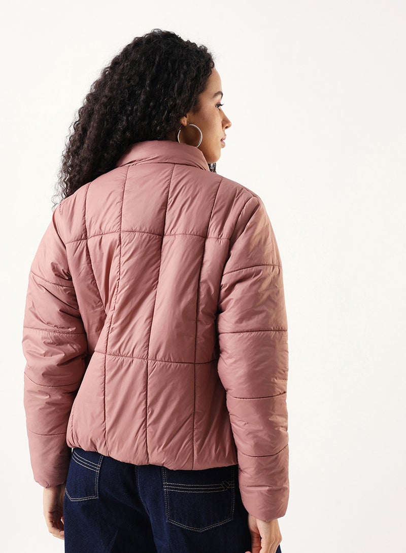 Dennis Lingo Women's Dusty Pink 100% Polyester Solid Regular Fit Jacket - Image 5