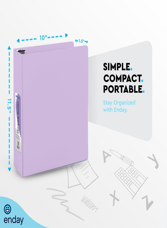 Enday 1.5 Inch Binder, Purple - 1.5 Inch 3 Ring Binder, Round Ring Pastel with Clear View Cover for Letter Size 8.5 x 11'' Paper & 2 Inside Pockets, Ideal for School Supplies, Office, and Home - Image 5