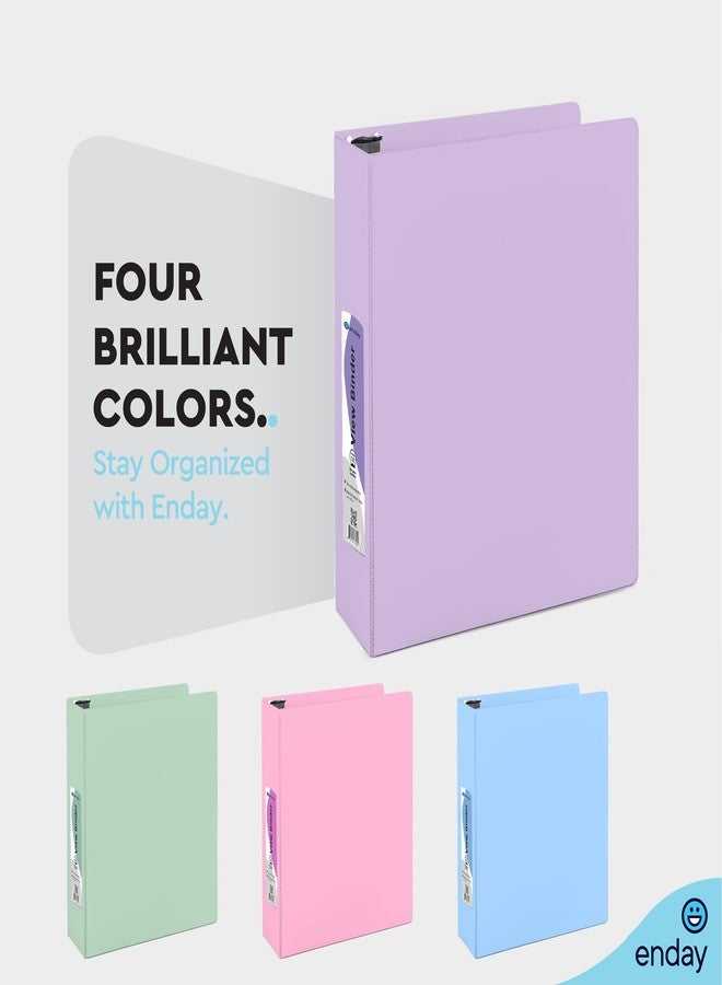 Enday 1.5 Inch Binder, Purple - 1.5 Inch 3 Ring Binder, Round Ring Pastel with Clear View Cover for Letter Size 8.5 x 11'' Paper & 2 Inside Pockets, Ideal for School Supplies, Office, and Home - Image 4
