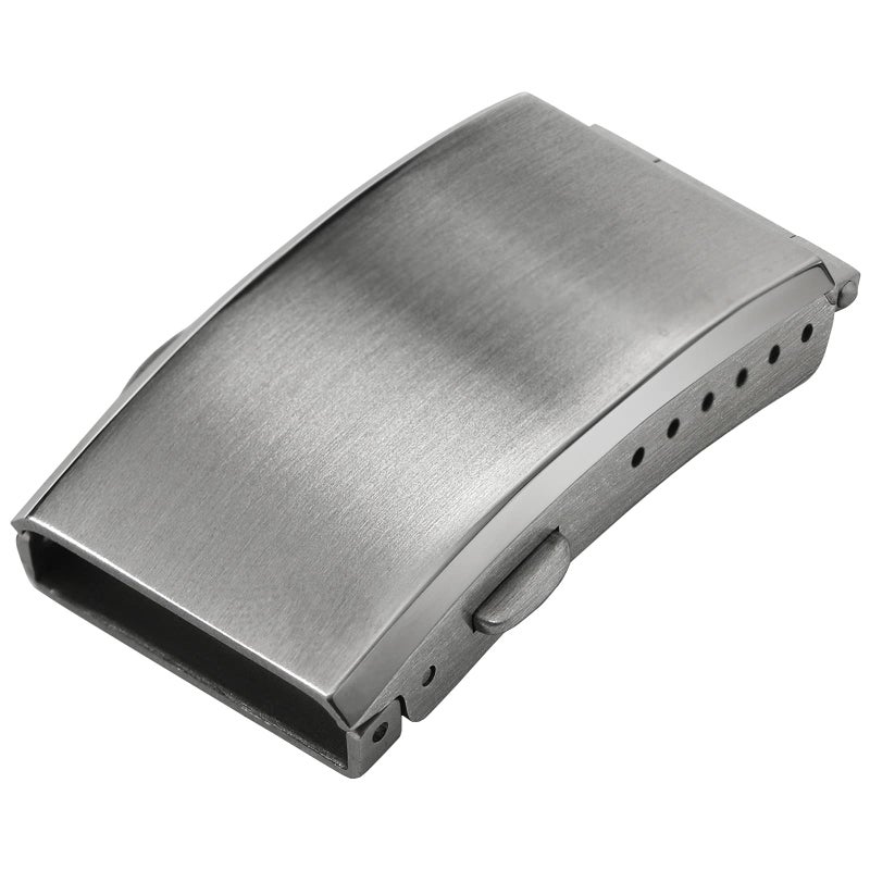 watchdives Watch Buckle 18mm Stainless Steel Watchband Clasp Silver Fold Safety Milled Clasp Replacement - Image 1