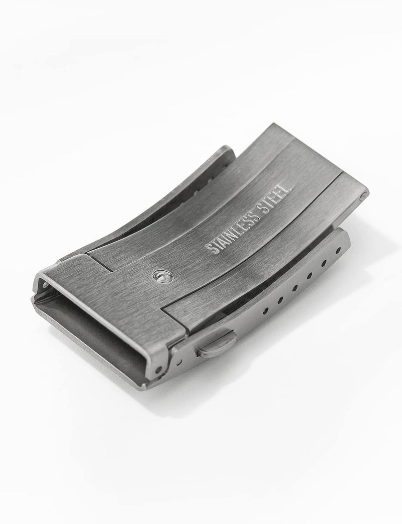 watchdives Watch Buckle 18mm Stainless Steel Watchband Clasp Silver Fold Safety Milled Clasp Replacement - Image 3