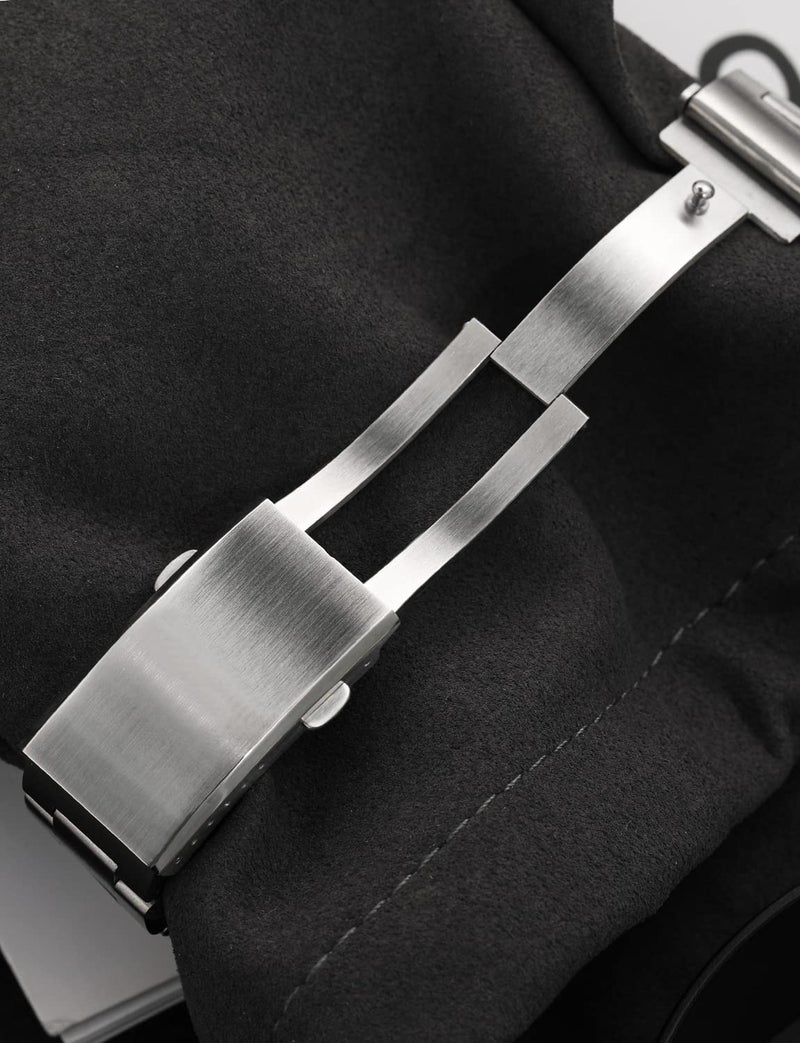 watchdives Watch Buckle 18mm Stainless Steel Watchband Clasp Silver Fold Safety Milled Clasp Replacement - Image 4