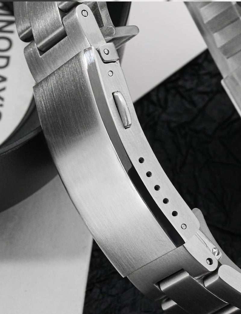 watchdives Watch Buckle 18mm Stainless Steel Watchband Clasp Silver Fold Safety Milled Clasp Replacement - Image 5