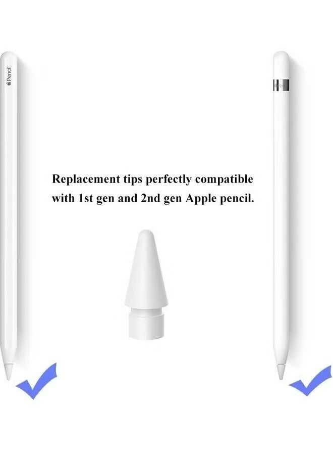 مجموعة نصائح بديلة من 4 قطع مناسبة لقلم Apple Pencil 1st و 2nd الجيل الأبيض ، قلم عالي الحساسية مثل iPencil Nib لا تبلى بلا ضوضاء طرف قلم تحكم دقيق لقلم iPad Pro - Image 4