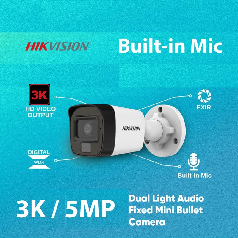 Clocite Hikvision 3K5MP 16 CH DVR 3K 5MP 6 Dome 10 Bullet Cameras Color Night Vision Builtin Audio MIC Smart Dual Light Motion Detection 4TB HDD 8 CH SMPS 2 Nos CCTV Cable BNCDC - Image 3