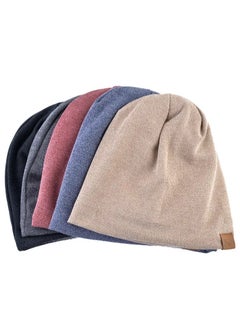 VIUAUAX 1pc Warm Beanie Hat For Men And Women, Knitted Winter Hats Slouch Beanie Hat For Men Women Summer Winter Long And Oversized Cap Stretchy Skull Cap Soft Spring Autumn Warm Daily Outdoor Cuffed Hats  - Image 3