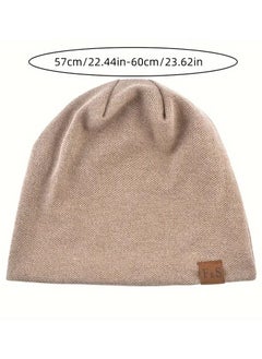 VIUAUAX 1pc Warm Beanie Hat For Men And Women, Knitted Winter Hats Slouch Beanie Hat For Men Women Summer Winter Long And Oversized Cap Stretchy Skull Cap Soft Spring Autumn Warm Daily Outdoor Cuffed Hats  - Image 4