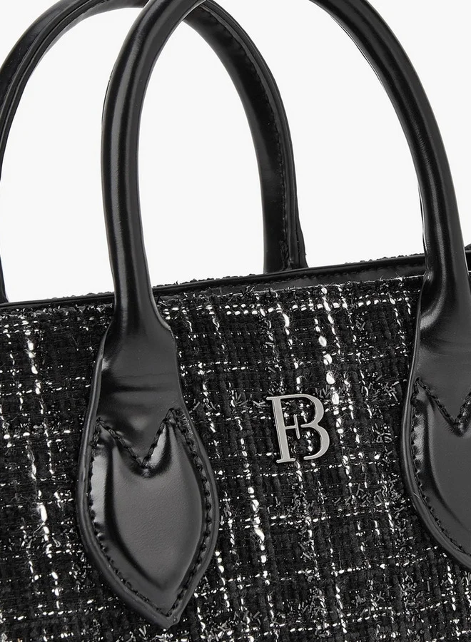 Flora Bella By Shoexpress Textured Tote Bag with Detachable Strap and Zip Closure