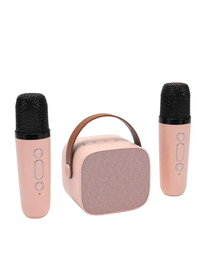 Mini Karaoke Machine for Kids Portable Bluetooth Karaoke Speaker with 2 Wireless Microphones and Led Lights for Home Party Birthday Gifts for Boys/Girls  - Image 1