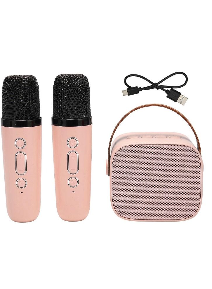 Mini Karaoke Machine for Kids Portable Bluetooth Karaoke Speaker with 2 Wireless Microphones and Led Lights for Home Party Birthday Gifts for Boys/Girls  - Image 2
