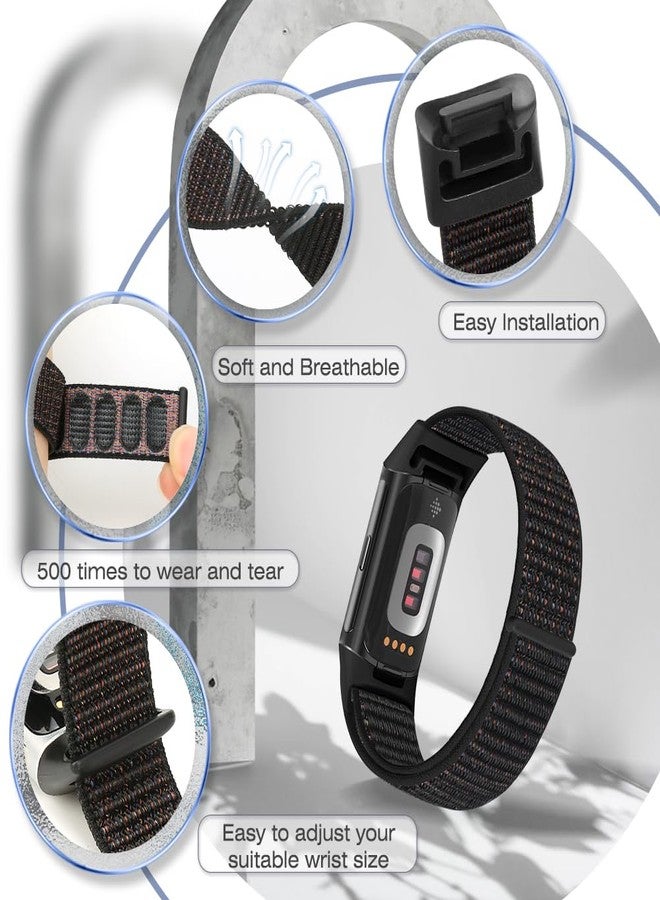 AVOD Sport Loop Nylon Watch Band Only Compatible with Fitbit Charge 6/Charge 5, Adjustable Breathable Replacement Soft Nylon Loop Wristband Accessories for Women Men - Image 2