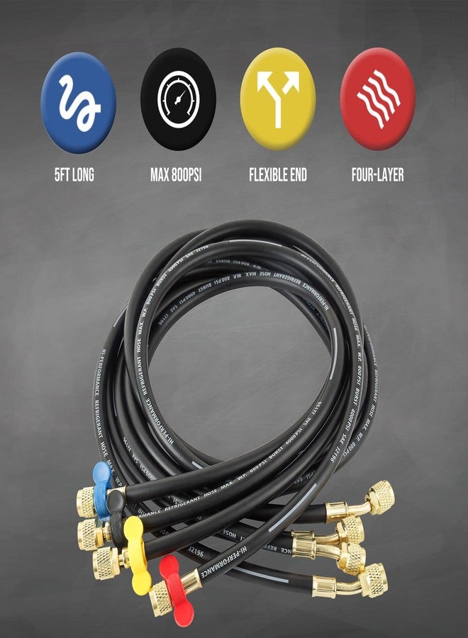 Lichamp HVAC Gauges with 5 FT Hoses, AC Manifold Gauge Set R134A R1234 R410A and R32 Refrigerant Gauges - Image 5