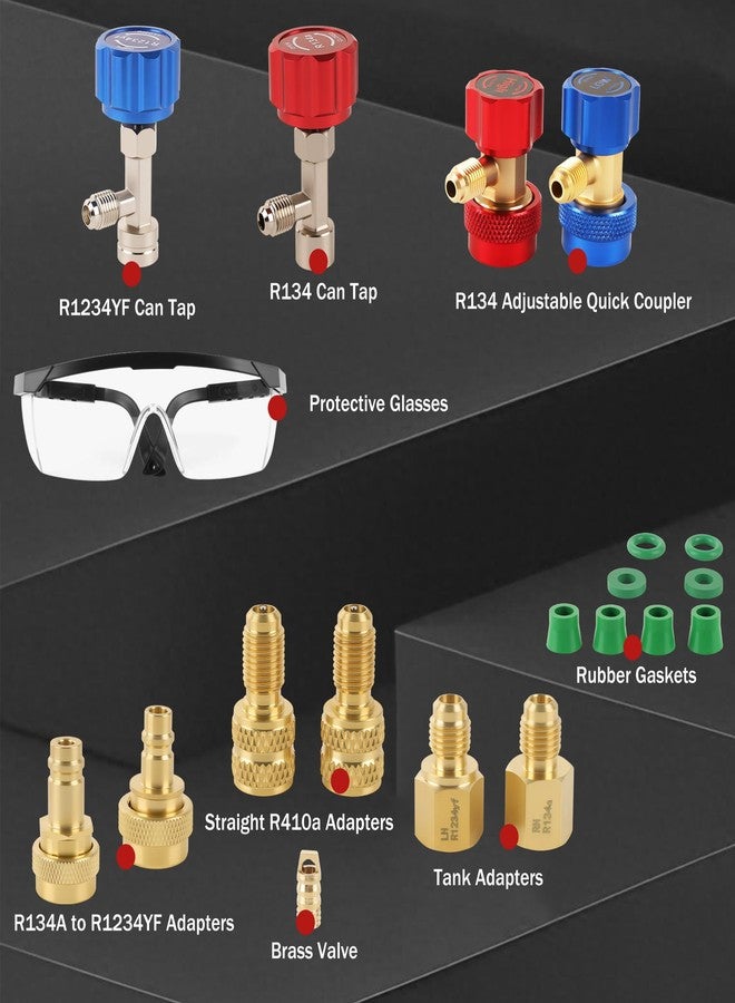 Lichamp HVAC Gauges with 5 FT Hoses, AC Manifold Gauge Set R134A R1234 R410A and R32 Refrigerant Gauges - Image 4