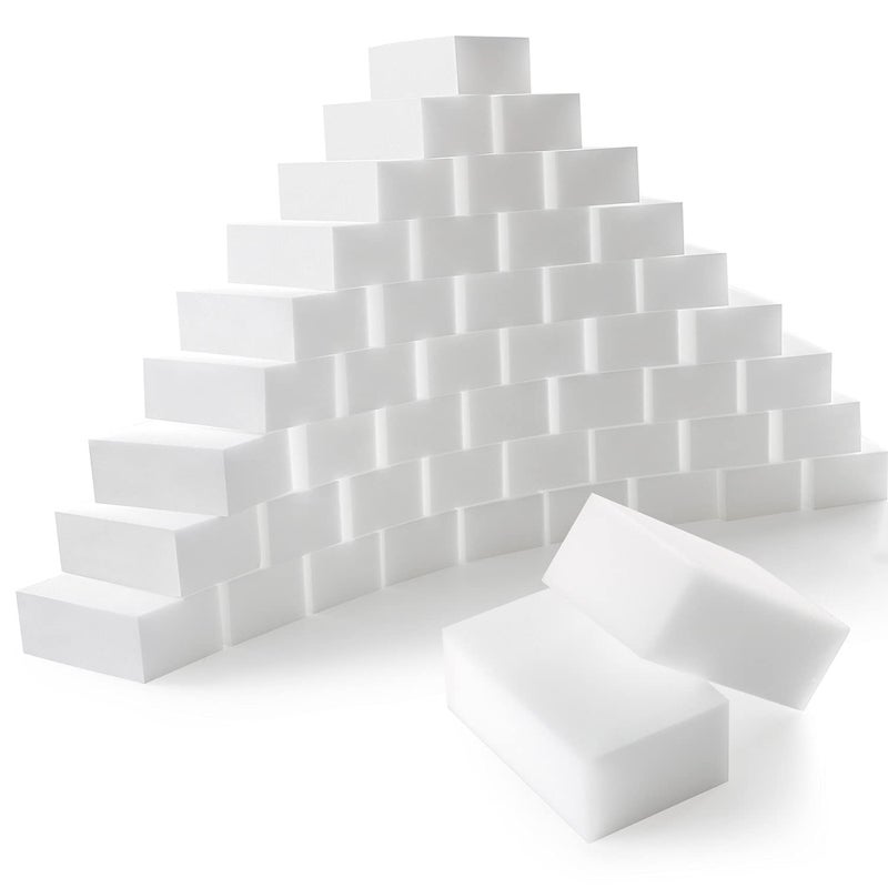 50Pack 8x5x3cm Melamine Sponge Magic Sponge MultiFunctional Cleaning Erasers for Kitchen Bathroom Toilet