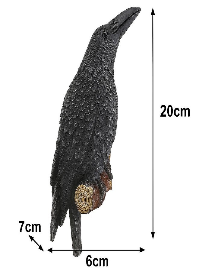 LSLANSOON Resin Crow on Branch Wall Decor, Gothic Halloween Outdoor Indoor Hanging Ornament for Home, Garden, Patio Gift - Image 2