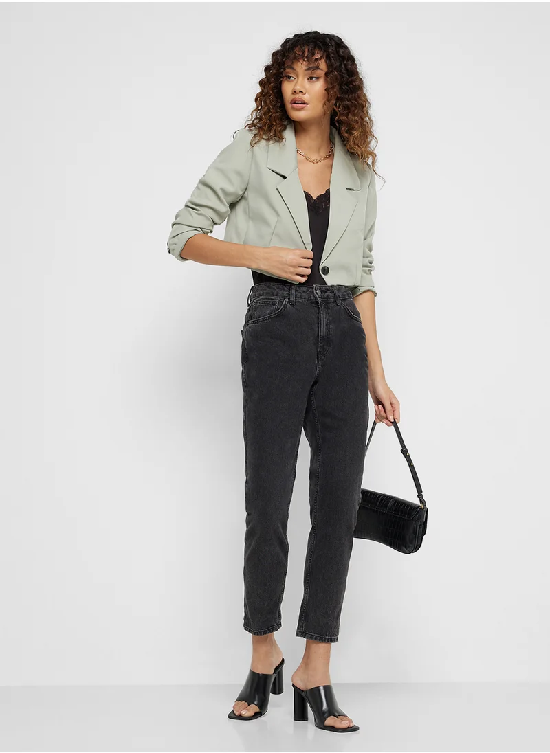 جينجر Cropped Boxy Fit Blazer