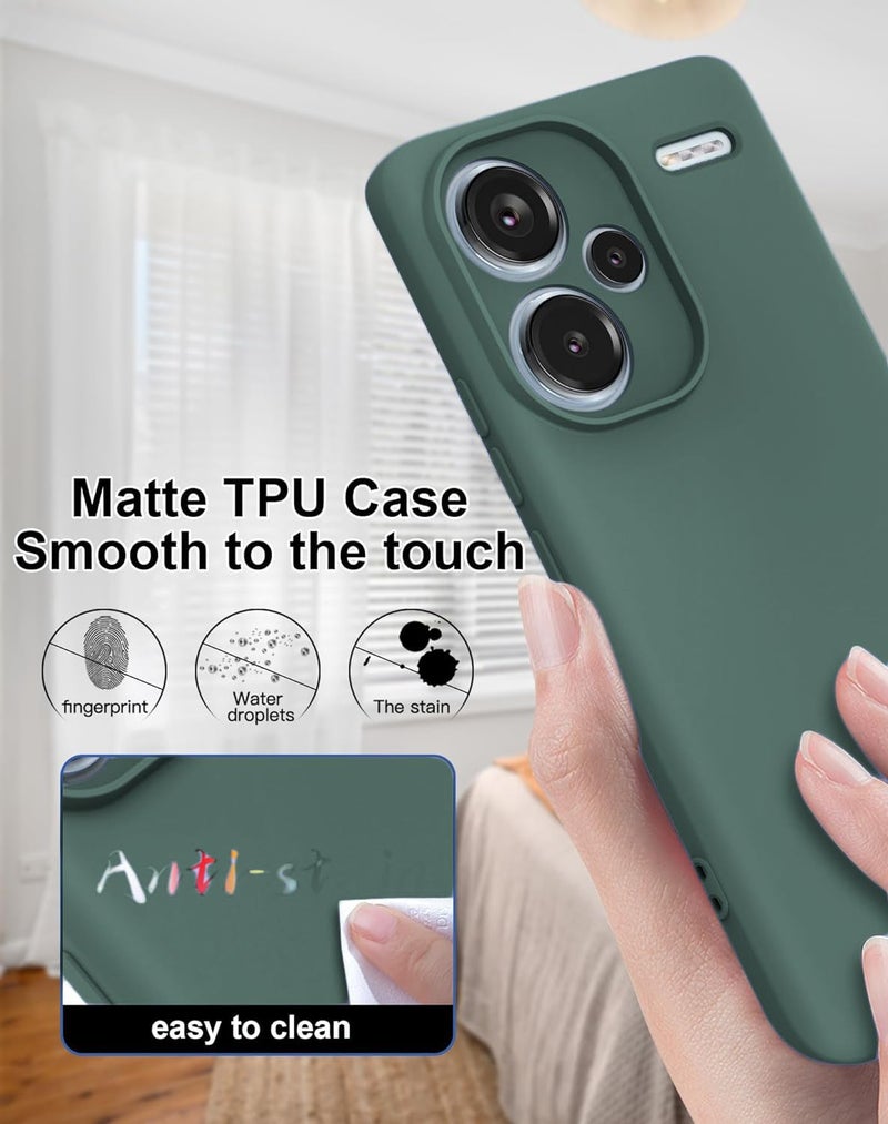 DIZORO Compatible with Mi Redmi Note 13 Pro Plus 5G Back Cover with Upgraded Square Edges for Camera Protection Shockproof Flexible Matte Liquid Silicone Mobile Phone Case (Forest Green) - Image 5