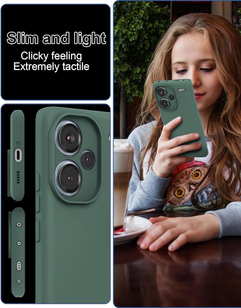 DIZORO Compatible with Mi Redmi Note 13 Pro Plus 5G Back Cover with Upgraded Square Edges for Camera Protection Shockproof Flexible Matte Liquid Silicone Mobile Phone Case (Forest Green) - Image 2