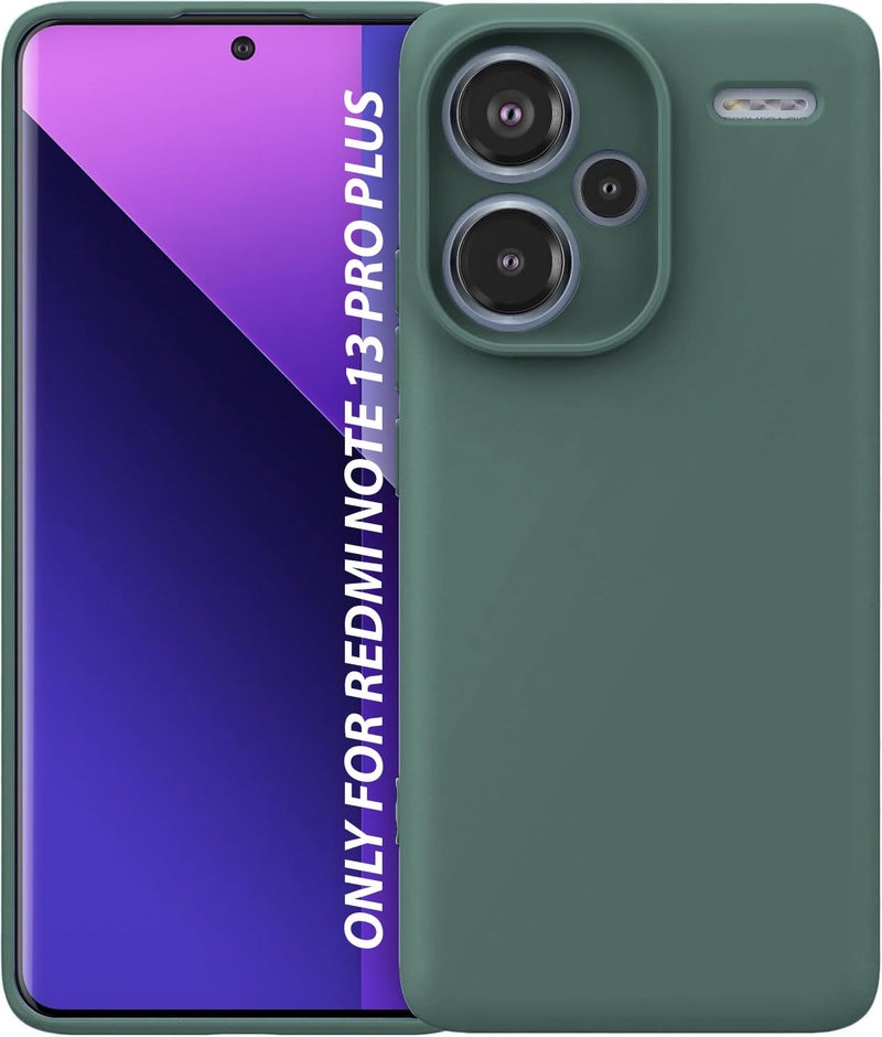 DIZORO Compatible with Mi Redmi Note 13 Pro Plus 5G Back Cover with Upgraded Square Edges for Camera Protection Shockproof Flexible Matte Liquid Silicone Mobile Phone Case (Forest Green) - Image 1