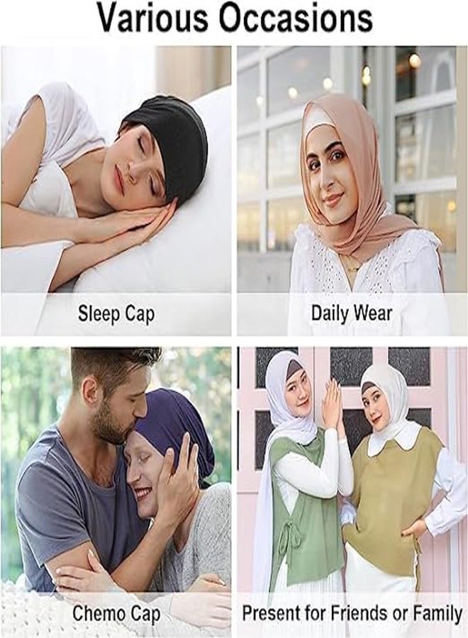 GUDOO 4 Pcs Women Hijab Undercap, Islamic Under Hijab Cap Inner Under Scarf Hat Hijab Cap with Tie Back Closure - Image 2