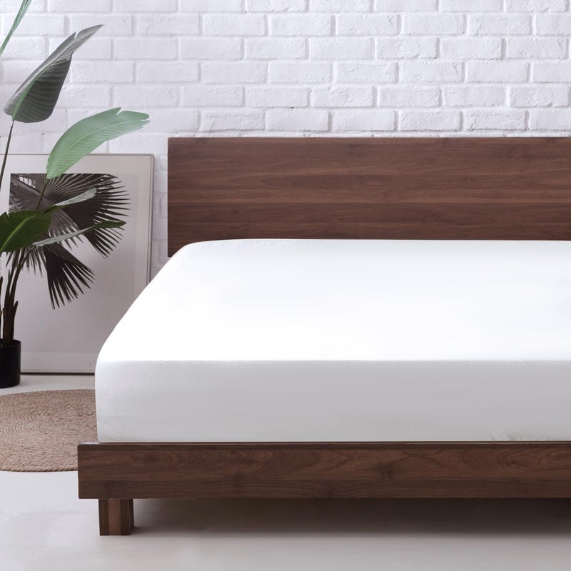 MR&HM MR&HM Satin Fitted Sheet King Size  Silky Bottom Sheet with Elastic Corner Straps  Deep Pocket up to 15 Inch  No More Slipping Off for Mattress - 1 Fitted Sheet Only (White)  - Image 1