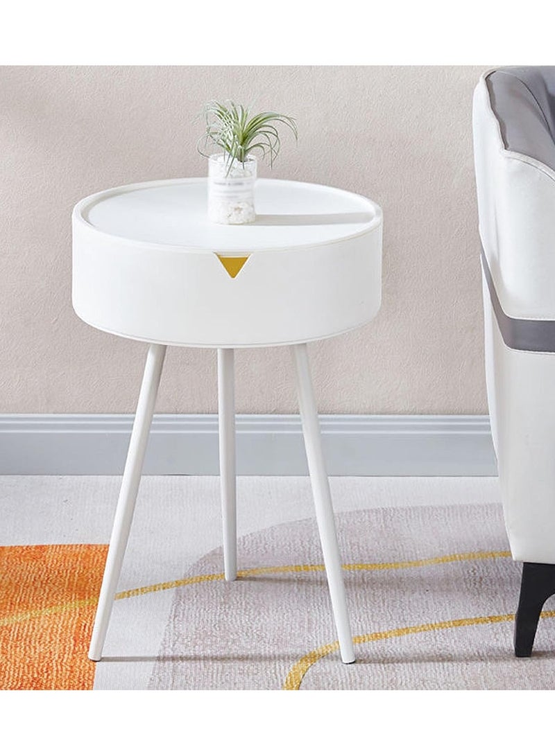 DubaiGallery Side Table, Small End Table Accent Table Living Room Bedroom Balcony Office, Plastic Table Top, Metal Legs, Bedside Table Home Decor, Small Table for Small Spaces - Image 1