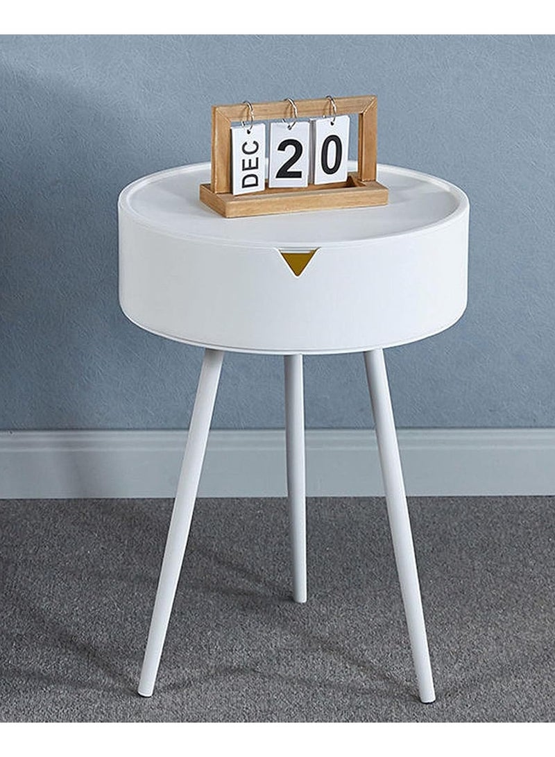 DubaiGallery Side Table, Small End Table Accent Table Living Room Bedroom Balcony Office, Plastic Table Top, Metal Legs, Bedside Table Home Decor, Small Table for Small Spaces - Image 2