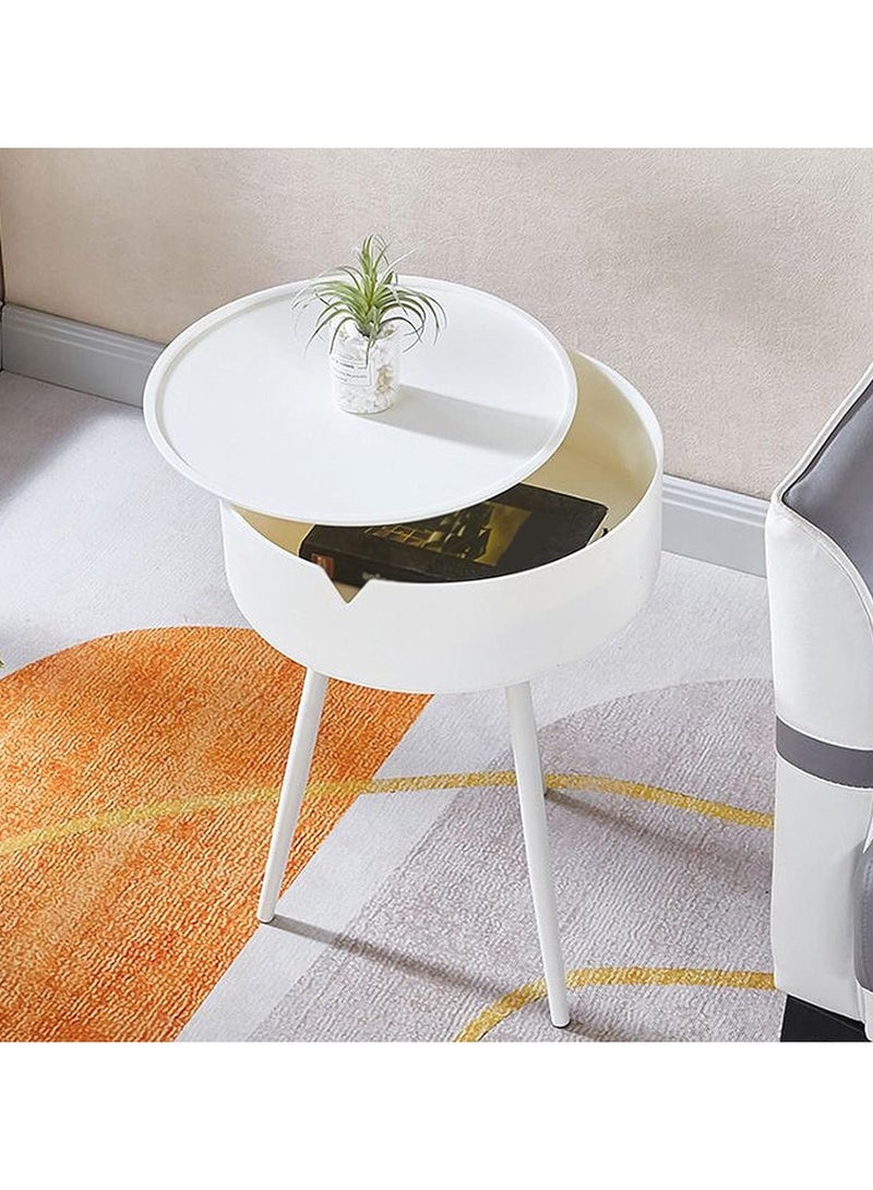 DubaiGallery Side Table, Small End Table Accent Table Living Room Bedroom Balcony Office, Plastic Table Top, Metal Legs, Bedside Table Home Decor, Small Table for Small Spaces - Image 3