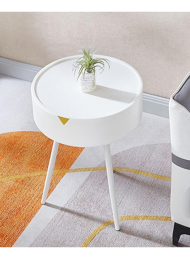 DubaiGallery Side Table, Small End Table Accent Table Living Room Bedroom Balcony Office, Plastic Table Top, Metal Legs, Bedside Table Home Decor, Small Table for Small Spaces - Image 4