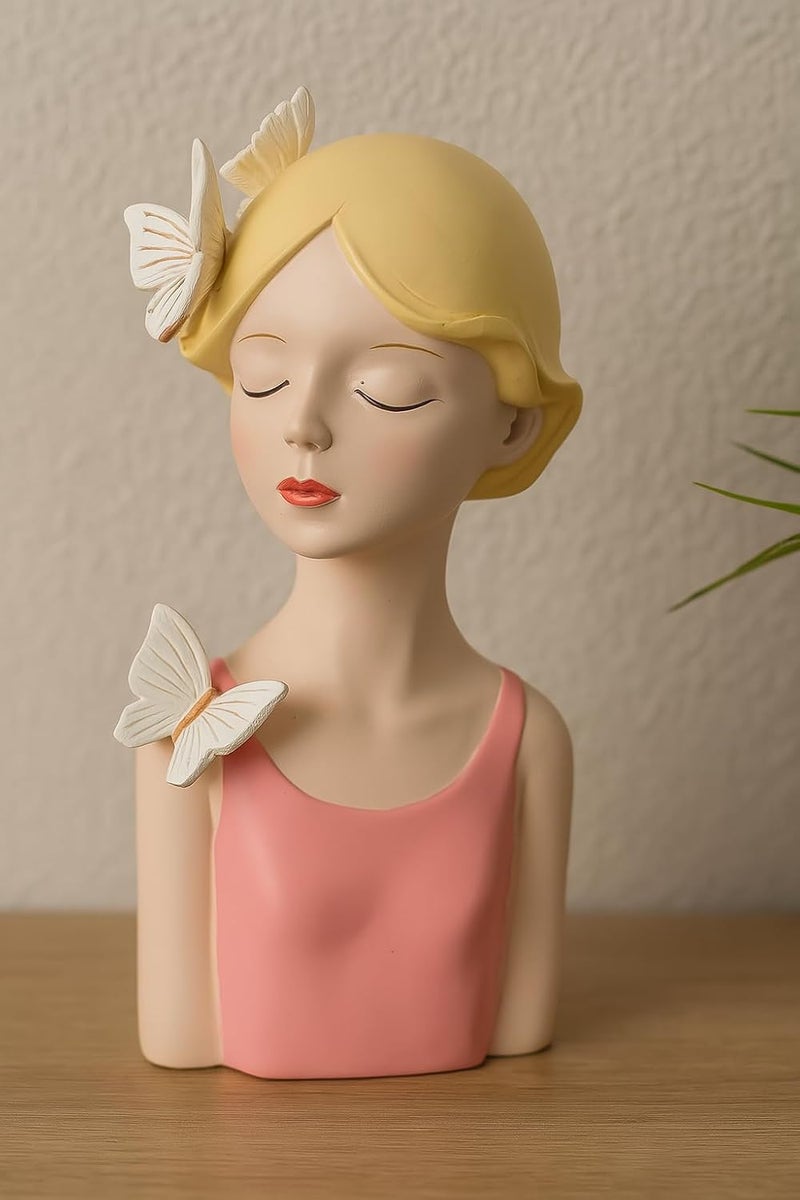 B&D Decorative Bust Figurine with Butterflies - Image 2