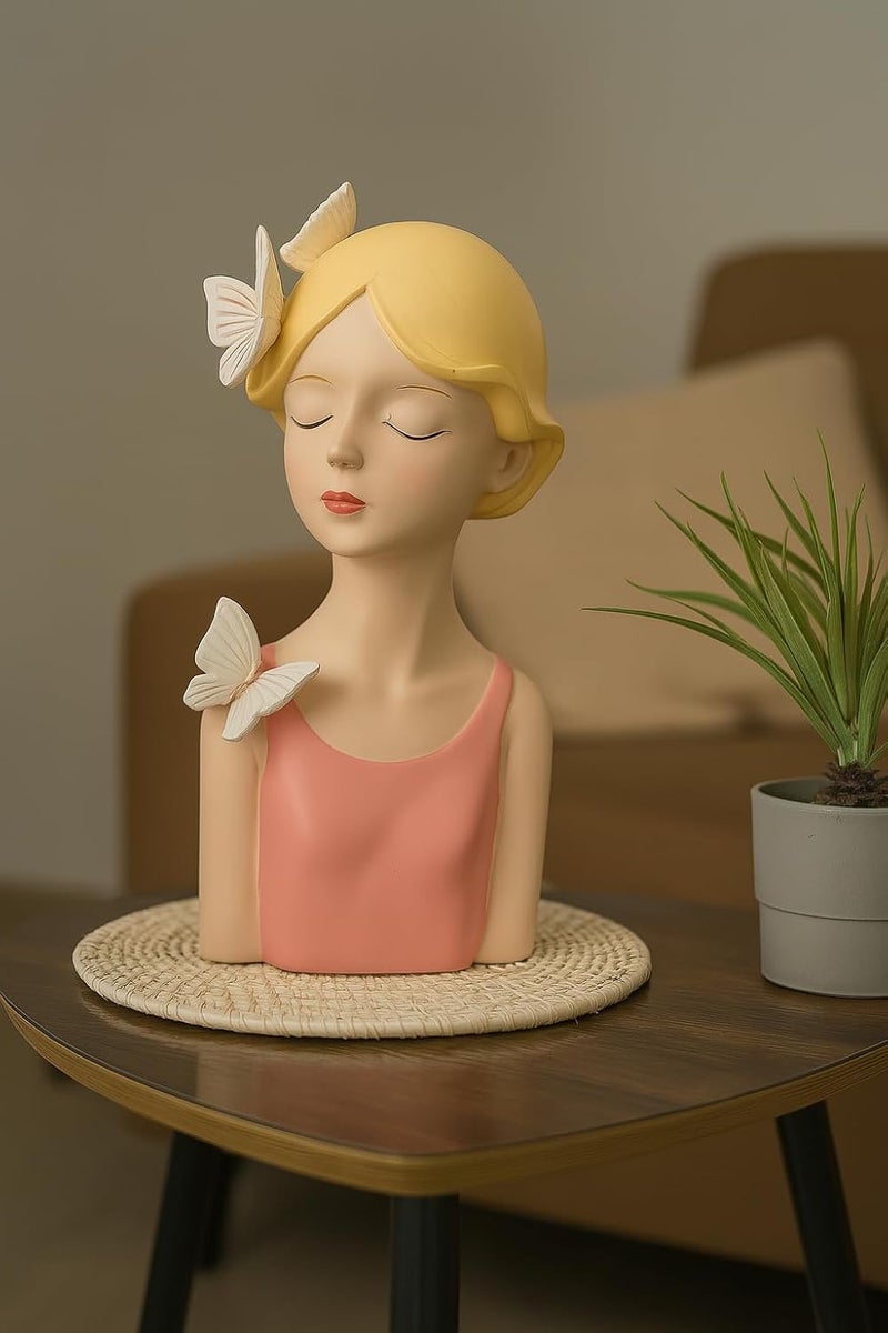 B&D Decorative Bust Figurine with Butterflies - Image 1
