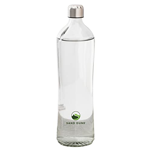 SAND DUNE Set of 2, 750 ml Each MCA Glass water bottle, with Leak-Proof Airtight Stainless-Steel Lid for Water, Smoothie, Juices - Reusable Travel Glass Drinking Fridge Bottles - Image 1