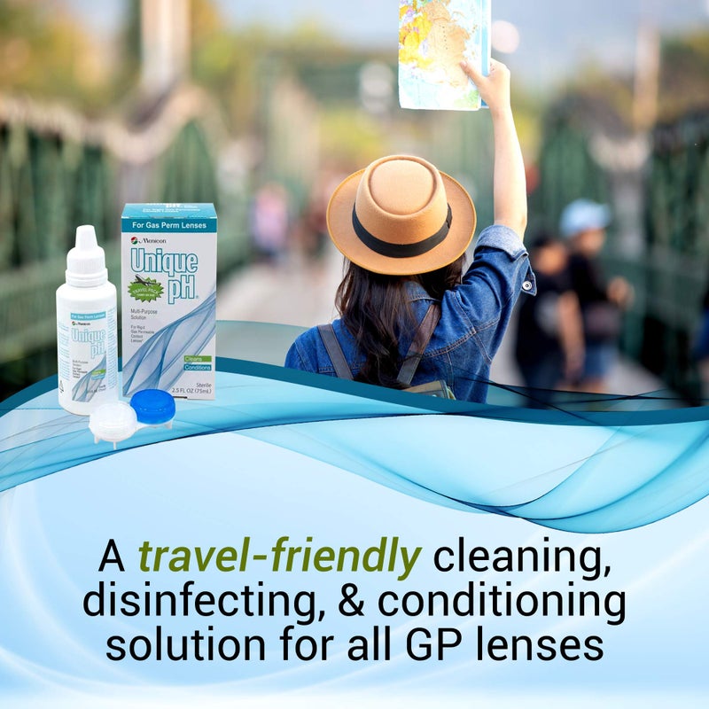 Menicon Unique pH Travel Pack- Multipurpose Solution for Gas Permeable Contact Lenses -2.5 Fluid Ounces  - Image 3