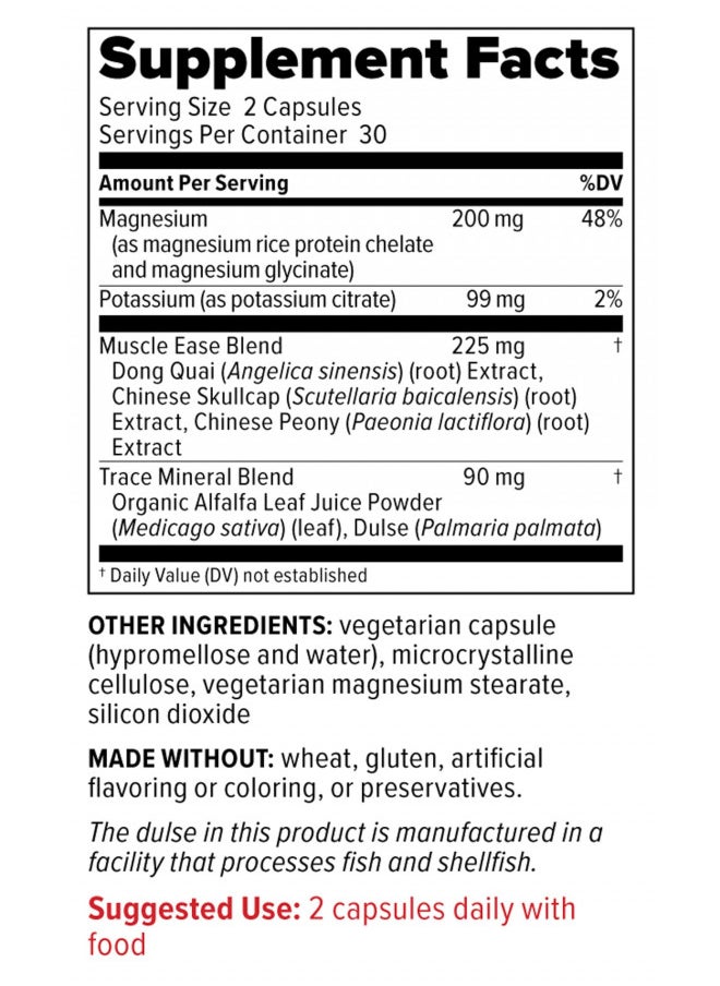 REDD REMEDIES Redd Remedies, Muscle Ease, Relaxing Support With Magnesium and Herbs, 60 Capsules  - Image 2